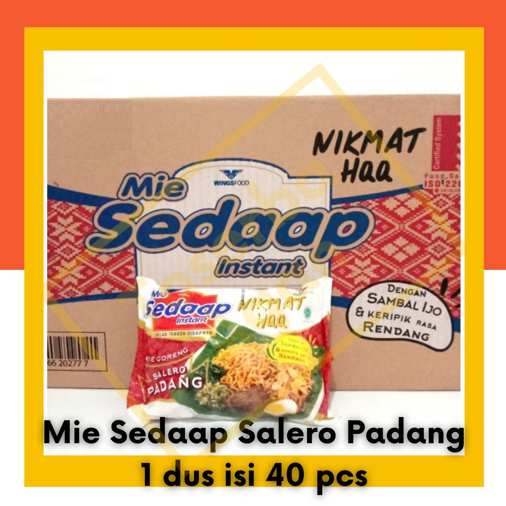 

Mie Sedaap Salero Padang 1 Dus Box Karton isi 40pcs Mi Instan Sedap