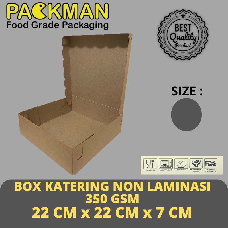 

BOX KATERING KRAFT R10B / DUS NASI 22x22 / KOTAK MAKAN CAKE 350gsm NON PE