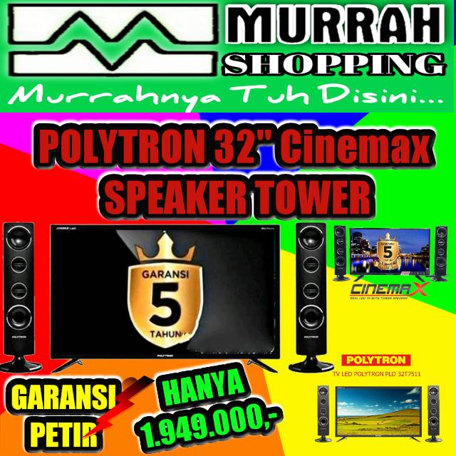 Tv Led POLYTRON 32" Cinemax Speaker Tower