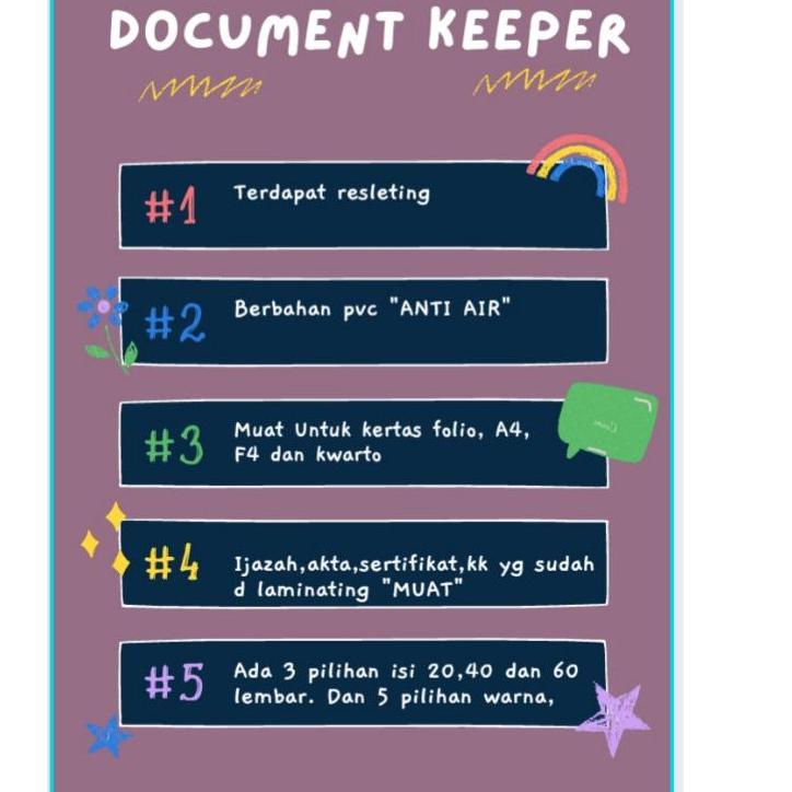 

Big Sale BISA isi 60 lembar dokumen keeper/Map dokumen/Map resleting anti air ,,