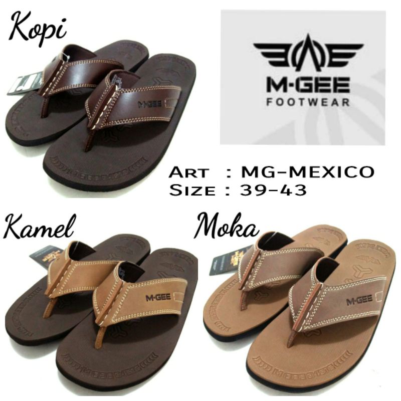 SANDAL JAPIT DEWASA PRIA TERBARU M-GEE MEXICO ORIGINAL KOPI KAMEL MOKA SIZE 39-43
