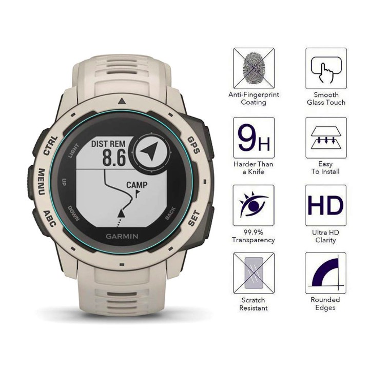 Tempered Glass For Samsung Gear Sport / Galaxy Watch 42mm / Diameter Layar 31mm / Garmin Instinct