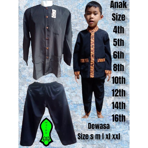 pangsi dewasa setelan/pangsi anak setelan/celana cingkrang/kampret/baju adat sunda merek hasby ms