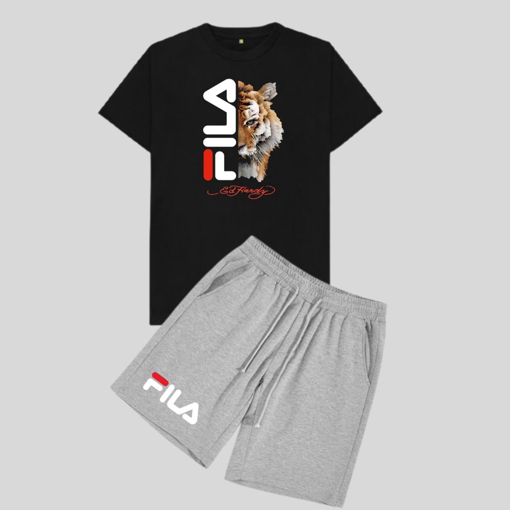 Clothing May - 1 Set Kaos Boxer Fil* 1 Set One Set Oneset Satu Pasang Satu Setel Fashion Sepasang Kaos Koas Set Boxer Distro Kekinin T Shirt Tshirt T-Shirt Premium Murah Unisex Sablon Dtf Murah Celana Pria Pendek Tali Kolor Bokser