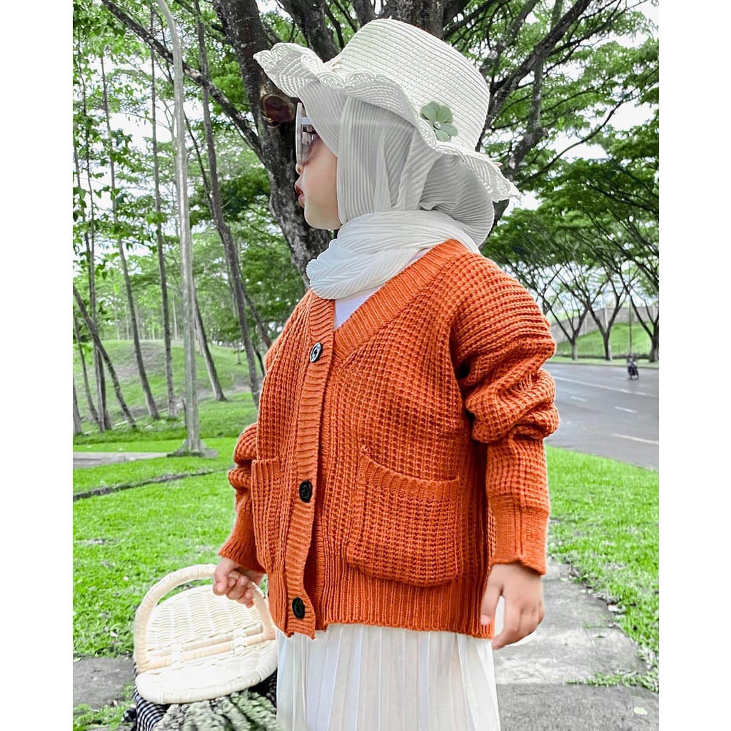 [[TERLARIS]] Mentari_Busana77 - Kardigan Anak Rajut /Kardigan rajut anak lucu 7get / Kardigan rajut 1-8 tahun / Cardigan Anak Rajut Oversize Kardigan Polos anak perempuan Deandra Bahan Rajut Halus dan Tebal