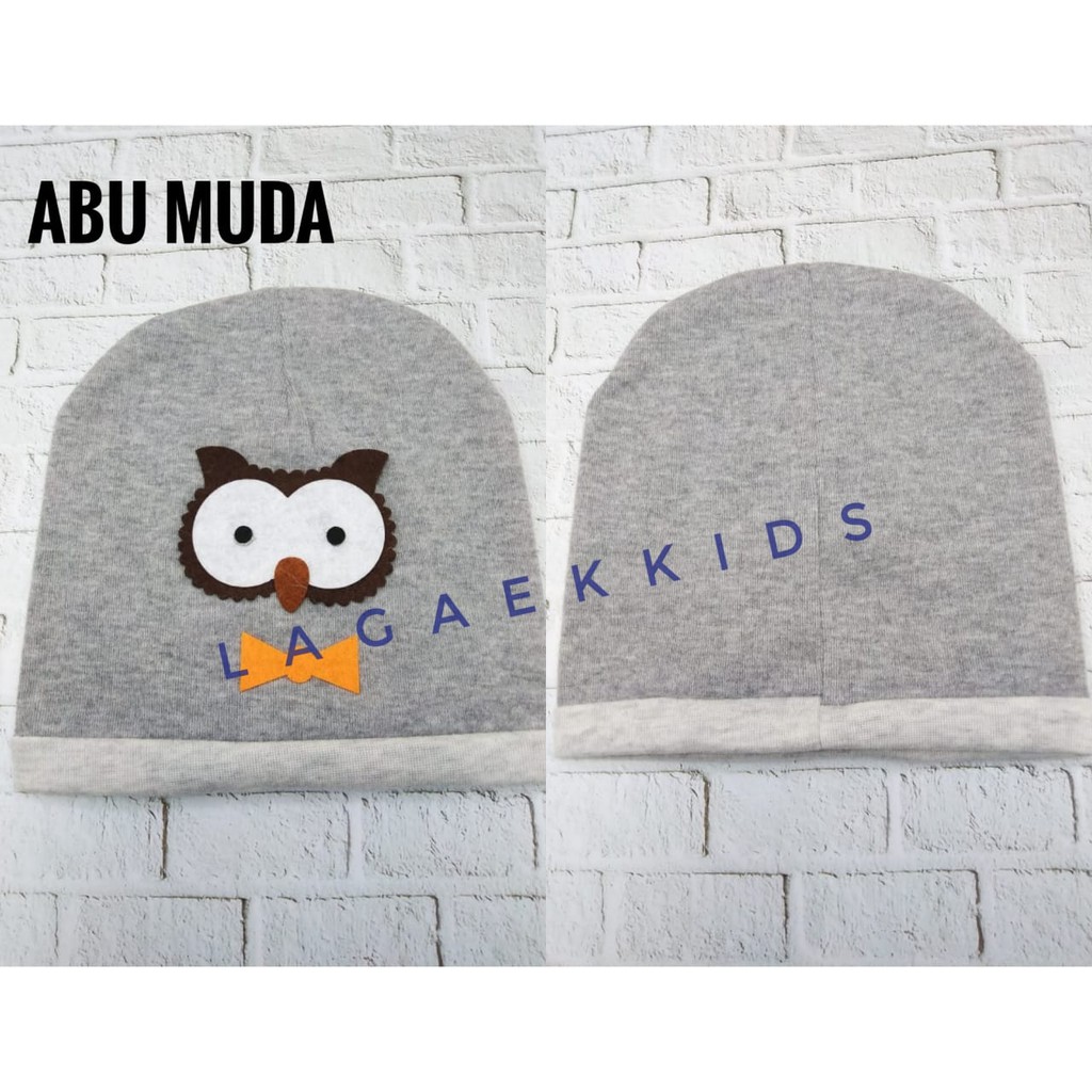 Topi Bayi Burung Hantu IMPORT Usia 6 Bulan 1 2 Tahun Elastis Topi Kupluk Burung Hantu OWL