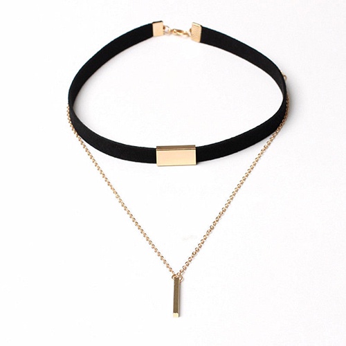 Hu Hu Hu Hu Hu Alat Bantu Pasang Kacamata♡ Kalung Choker Bahan Suede Imitasi Gaya Vintage Gothic Punk Untuk Wanita