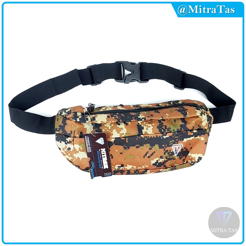 Waist Bag MitraX Ponos Army Terbuat dari  Bahan Nylon Tebal dengan KUALITAS TERBAIK! Tas Pinggang l WaistBag Simple dan Keren Cocok untuk Pria maupun Wanita!