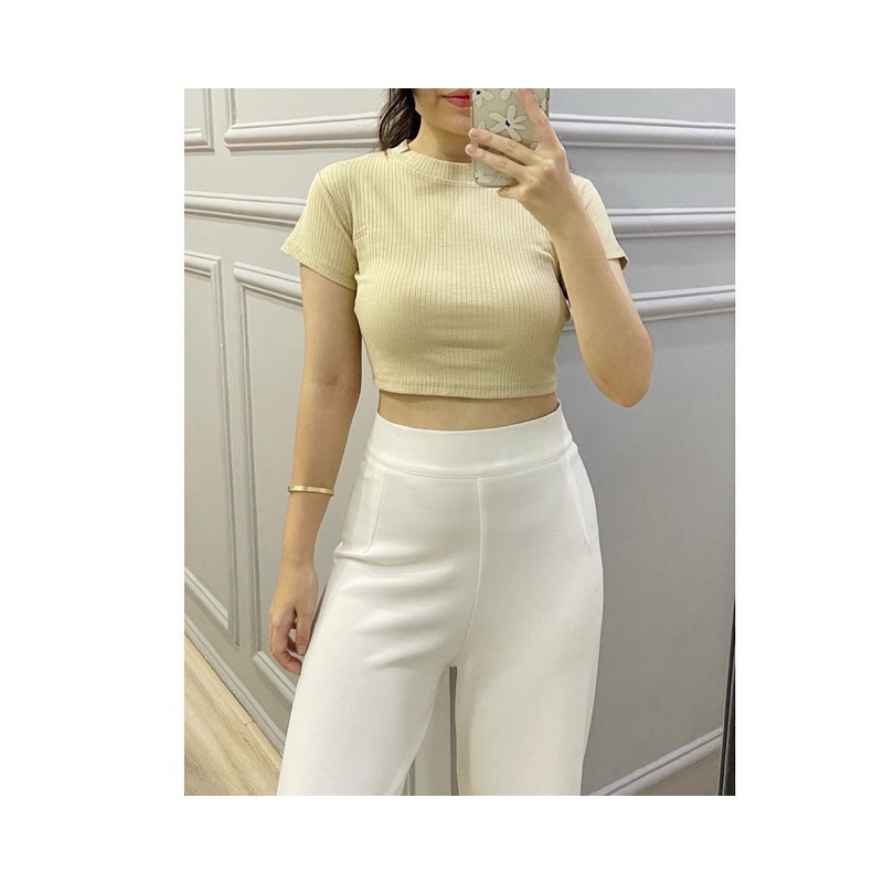 Gigi Crop Top knit rib premium / basic crop top / crop top / korean crop top