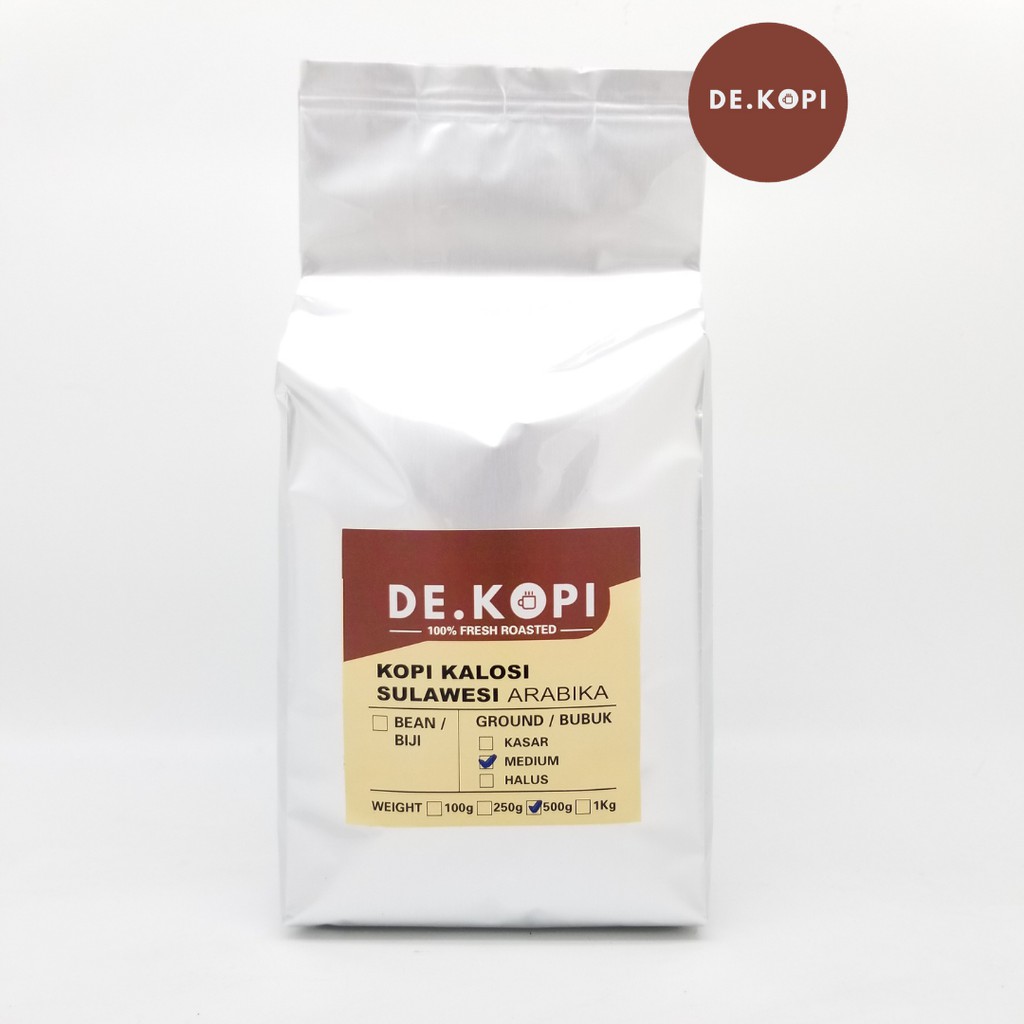 

Kopi Biji / Bubuk Arabika Kalosi Sulawesi 500 gr Sangrai Fresh Terenak Terbaik Jaminan Mutu Wangi