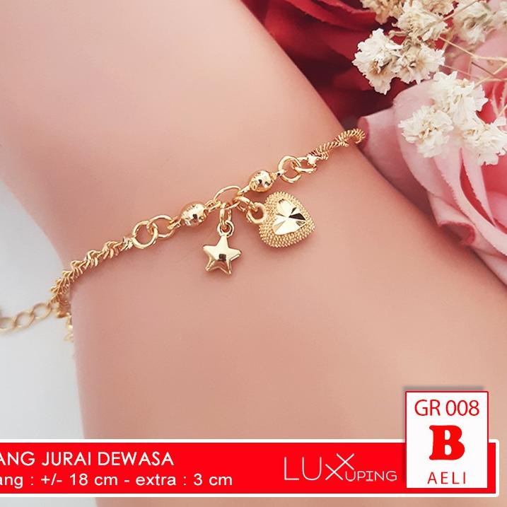 ► GR 008 Gelang Jurai Dewasa Anggun Perhiasan Emas Cantik Gelang Xuping Gelang Tangan Bola Emas Imit