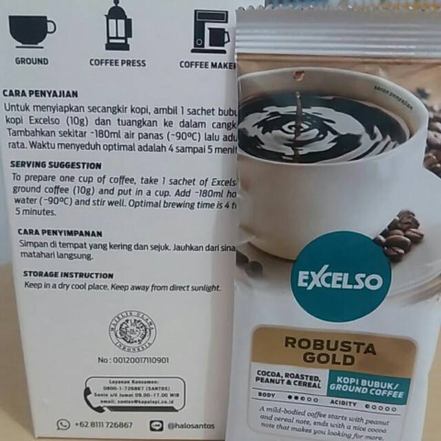 Kopi Bubuk Excelso Robusta Gold Sachet | Excelso Robusta Sachet