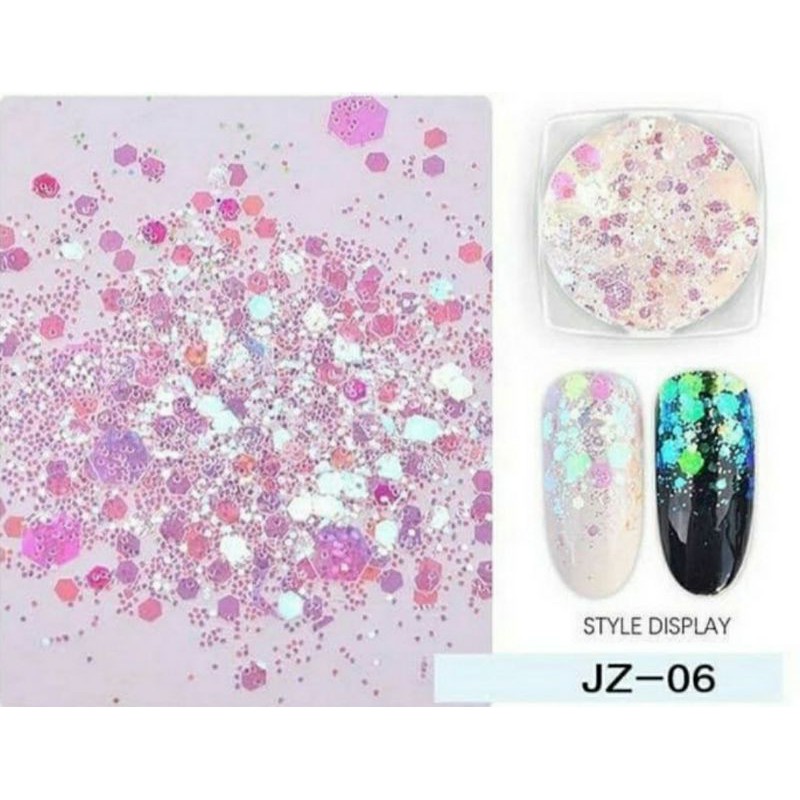 mermaid powder / unicorn nail powder hiasan kuku nail art glitter sequins powder nailpowder nailart nail art