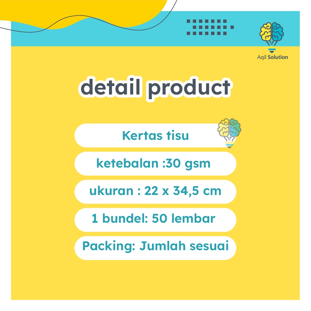 (22x34,5= 50pcs) 30gsm Kertas Tisu Tissue Paper Kertas Baju Dorslag Glos Perlengkapan Packing By Aqilsolution