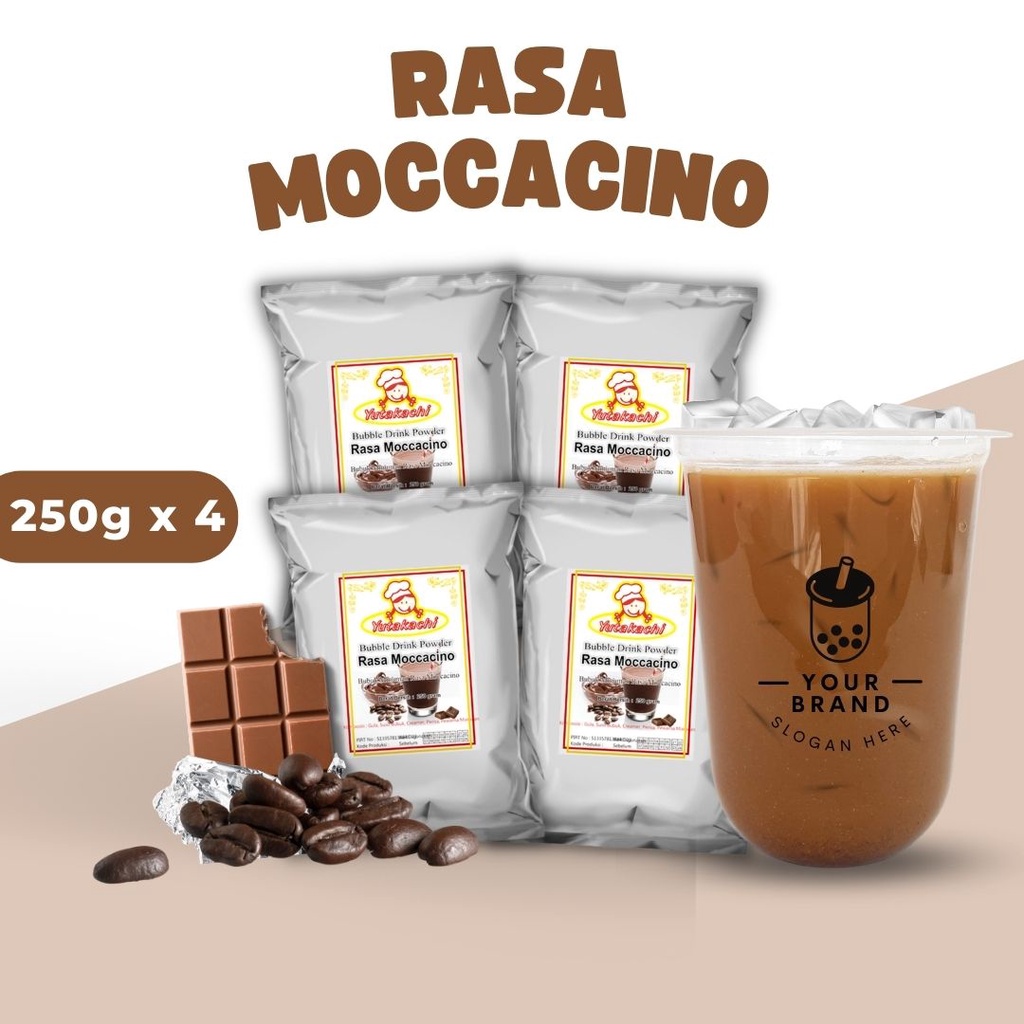 Bubuk Minuman Rasa Moccacino 1Kg (4 pcs) @250gram / Serbuk Minuman Instan Moccacino1 kg Aneka Rasa / Powder Drink Mocca Milkshake / Pusat bumbu