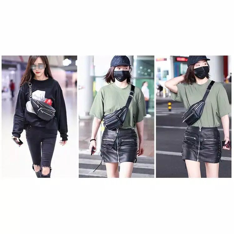 Tas Pinggang Selempang Kulit Wanita / Waist Bag Fashion Import WB-01