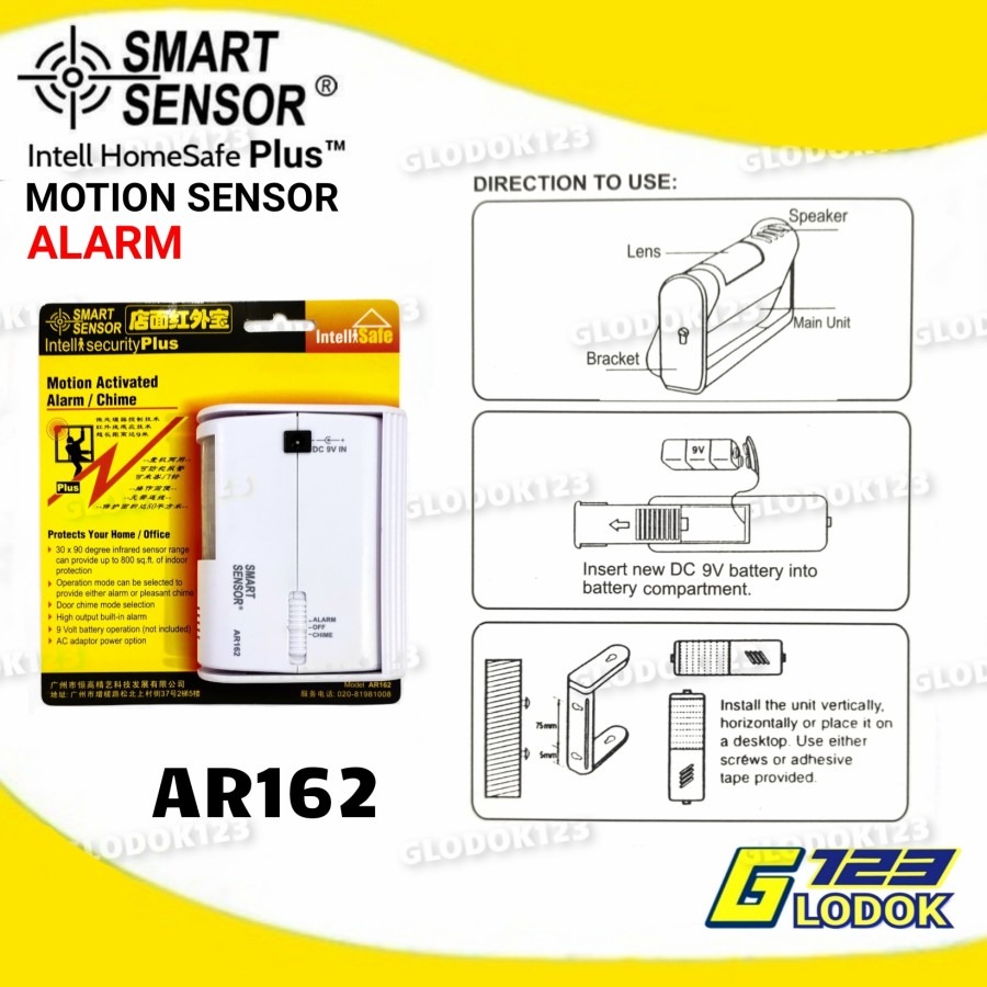 Sensor Gerak Suara Alarm Anti Maling Infrared Pintu Jendela