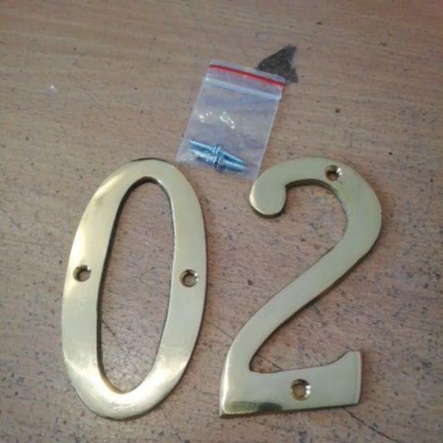 Huruf Angka Nomer Rumah Kuningan Tinggi 10 Cm Angka Nomor  Huruf O