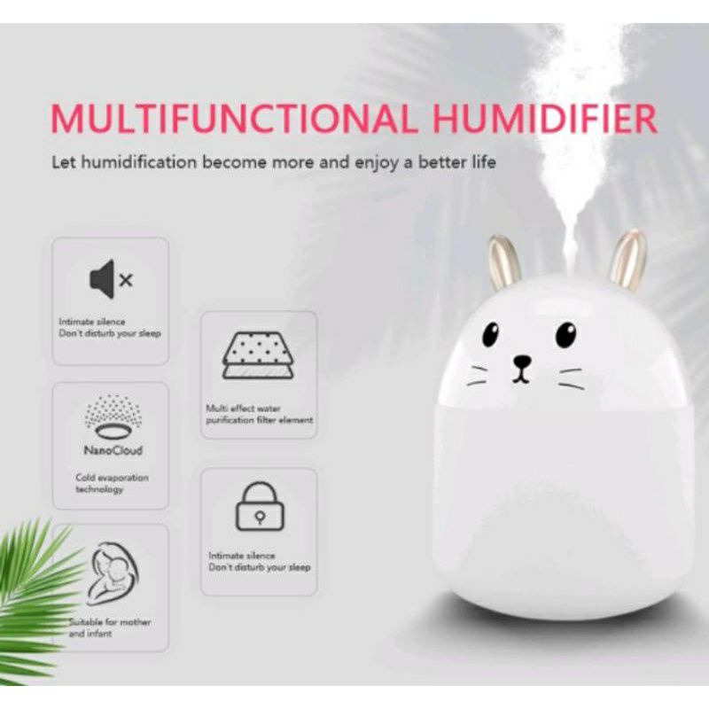 Diffuser Kelinci Ultrasonic Humidifier Aromaterapy Pengharum Ruangan 250ml