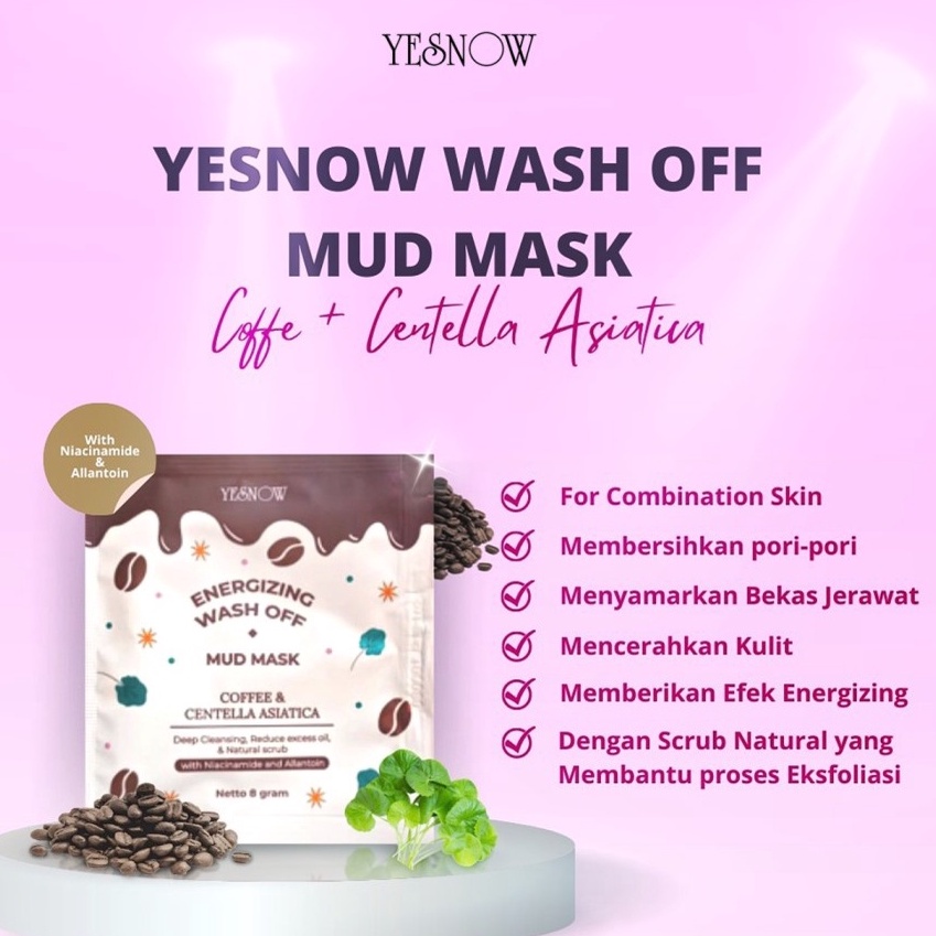 ★ BB ★ YESNOW Relaxing Wash-Off Mud Mask (SACHET ECER) | Masker Wajah - 8gr