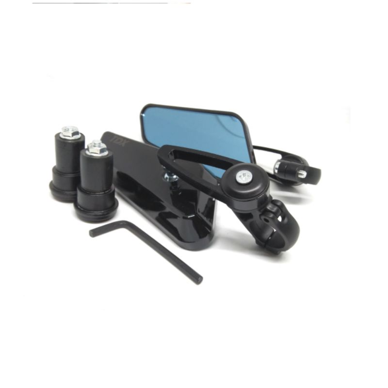 Spion Jalu Circuit Sircuit Bar End Gagang pendek Mirror Biru black Edition Universal Vario,Nmax,PCX,Aerox,Vespa