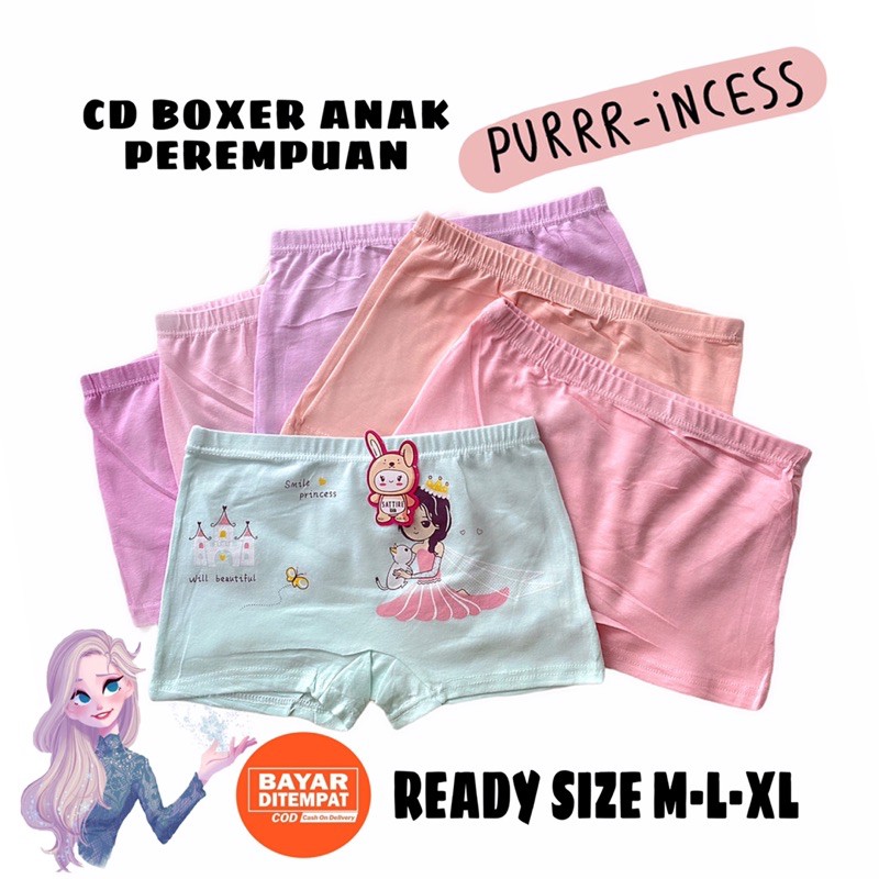 6 Pcs CD Celana Dalam Anak Perempuan Lusinan 2 3 4 5 Tahin Katun Adem Celana Dalam Boxer Anak Perempuan Cewek