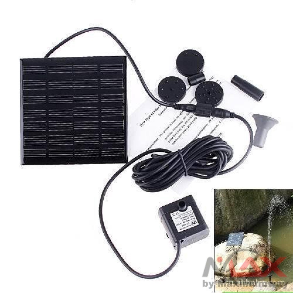 Air Mancur Kolam Tenaga matahari surya Solar panel 7V 1.12W 150L/h - GY-D-001 Warna Hitam