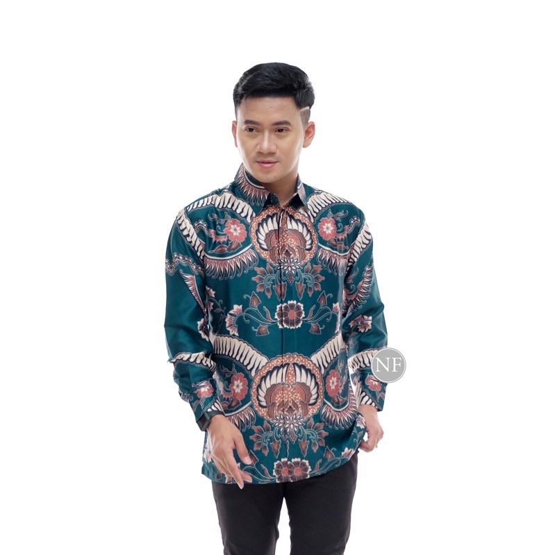 KEMEJA SEMI SUTRA BATIK FURING DISTRO Batik HRB26 M L XL XXL Tulis Halus Kemeja BATIK MURAH TERLARIS