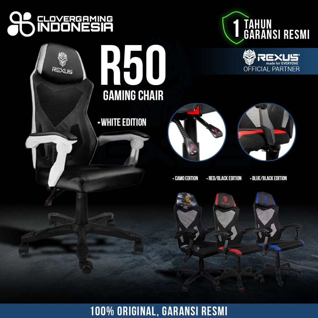 Rexus Rgc R50 Gaming Chair Kursi Gaming Shopee Indonesia