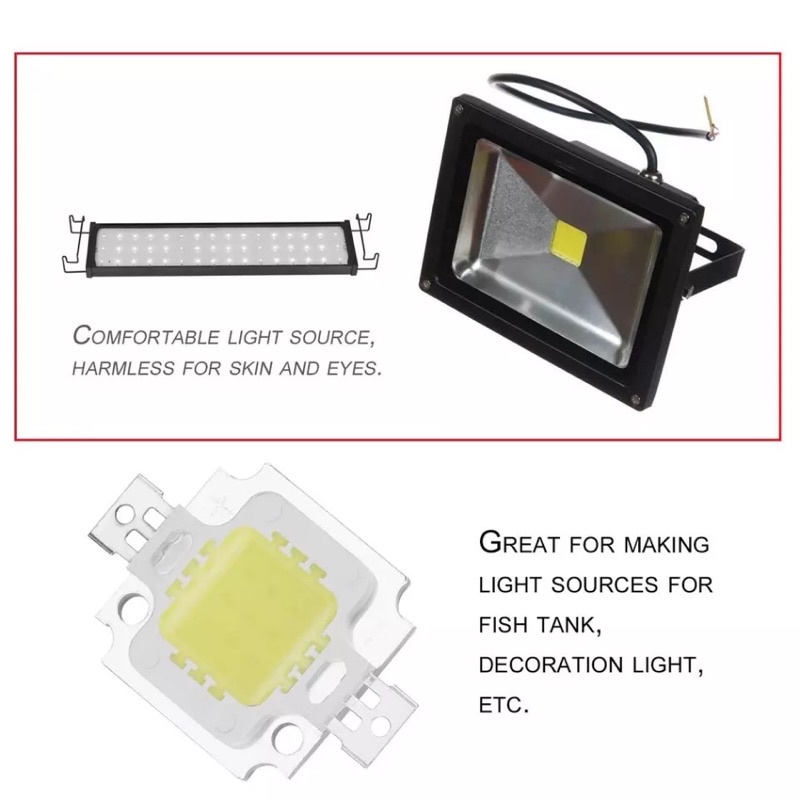 LED COB Chip 10 W DC 9 V- 12 V Terintegrasi Lampu SMD putih