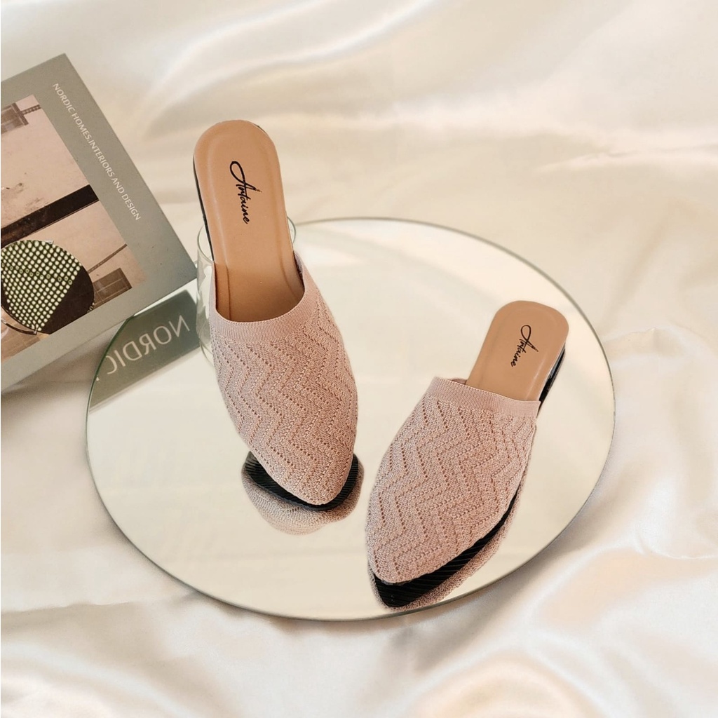 Arlaine- Hazel Sandal Selop Wanita / Selop Wanita / Sandal Rajut Wanita / Sepatu Rajut Wanita Import