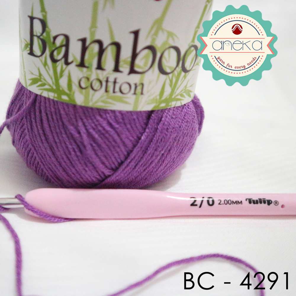 Benang Rajut Katun Bambu / Bamboo Cotton Yarn 1 - 4291 Ungu Muda