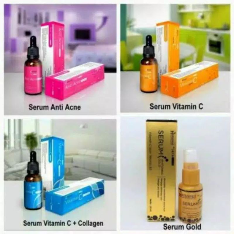 HANASUI SERUM GOLD &amp; VITAMIN C~ ANTI ACNE ~ ASLI ~ORIGINAL 100%