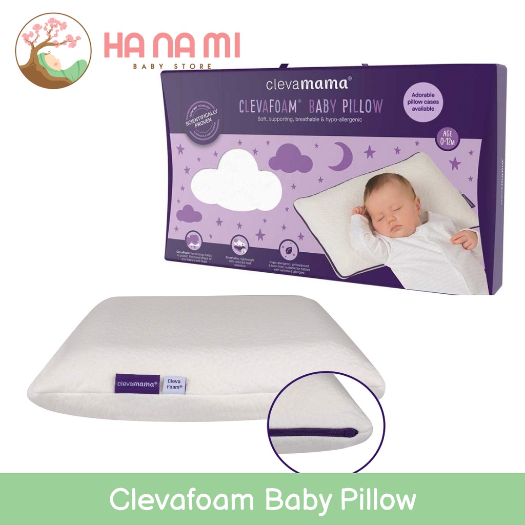 CLEVAMAMA Pillow - Infant Pillow | Pram Pillow | Baby Pillow / Bantal Peang Bayi