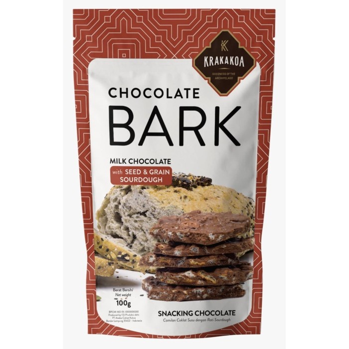 

COKELAT- CHOCOLATE BARK, MILK CHOCOLATE WITH SEED & GRAIN SOURDOUGH -COKELAT.