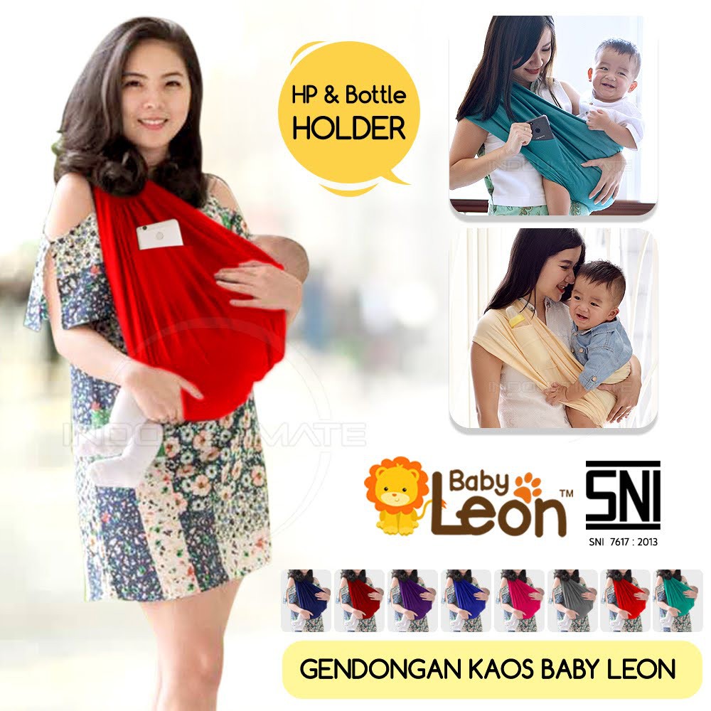 Baby Leon Gendongan Bayi Kaos Geos Baby Leon instan Praktis Simple Gak Ribet BY-44 GB