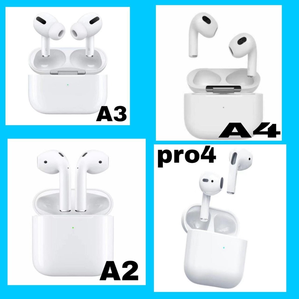 Earphone Headset Bluetooth  - A2 putih /  Pro - A3 Putih /  3 - A4 Putih / Pro 5s Putih / Pro 4 Putih / Pro 6 Putih / KW30 KW 30 Hitam