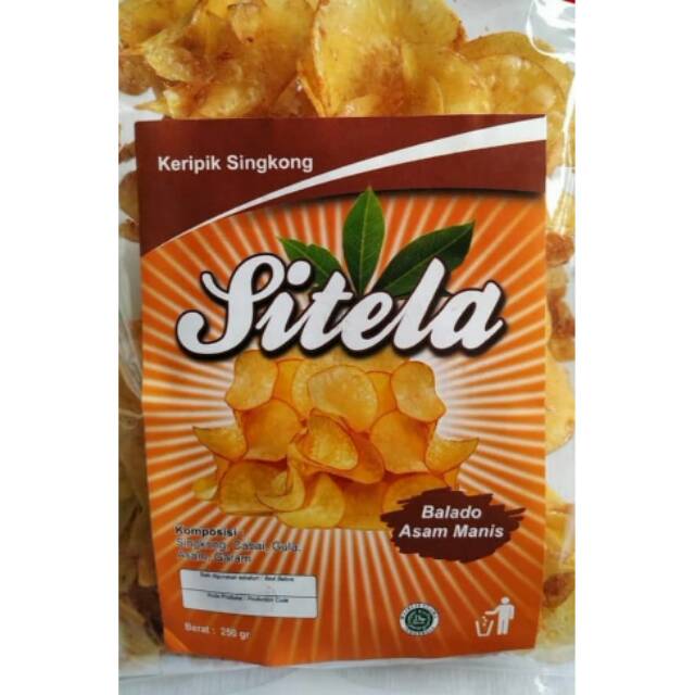 

KERIPIK SINGKONG SITELA ASAM MANIS - 250 Gram / CEMILAN / SNACK / MAKANAN RINGAN / KERIPIK