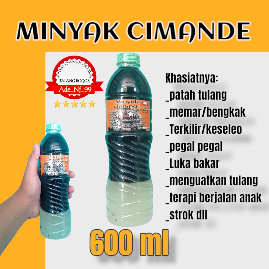 Minyak Cimande Asli paket hemat 2 botol 600&amp;100ml