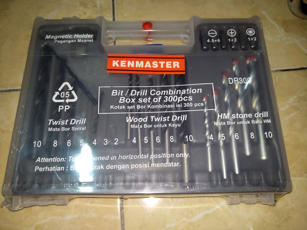 Kenmaster Set Mata Bor Besi Kayu Beton C3001 Mata Obeng Fisher Komplit