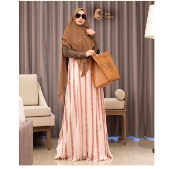 Lety choco by joza clothing daily (gamis joza ready size S)