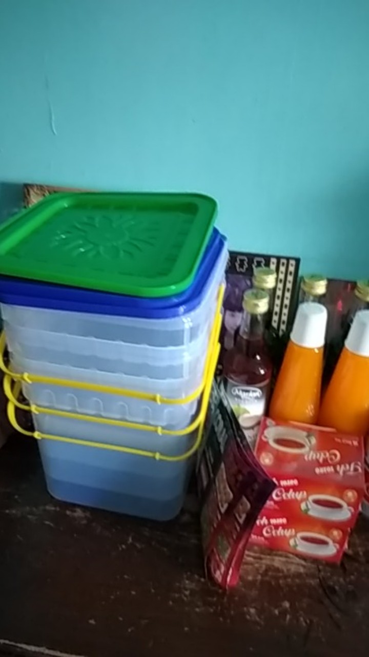 Toples Gagang 11l | St 11 Hongta | Toples Plastik Persegi Gagang Tutup