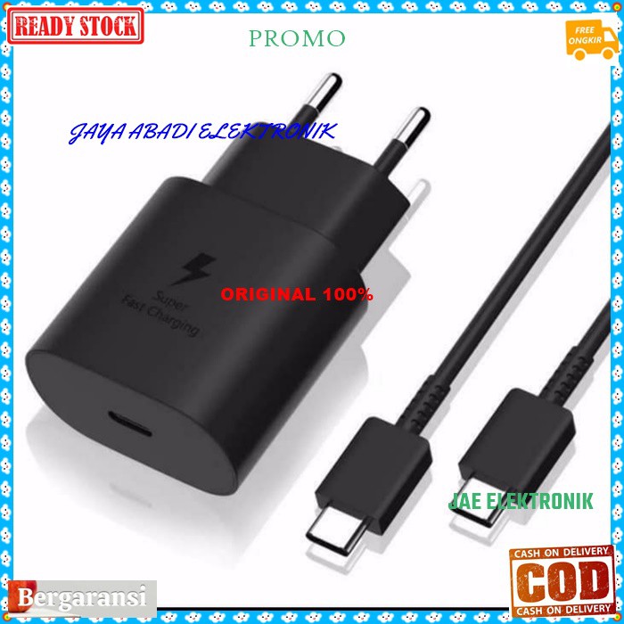 J117 Samsung ori 100% 3A 25 watt adaptor s10 note 10 usb c ke type c android hp handphone komplit