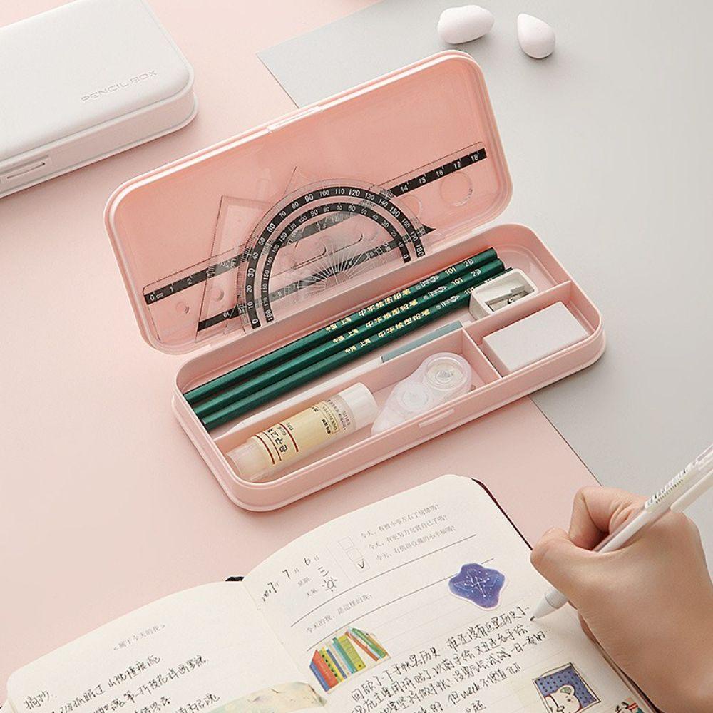 Mxbeauty Kotak Pensil Kawaii Morandi Color Desktop Storage Gaya Korea Siswa Stationary