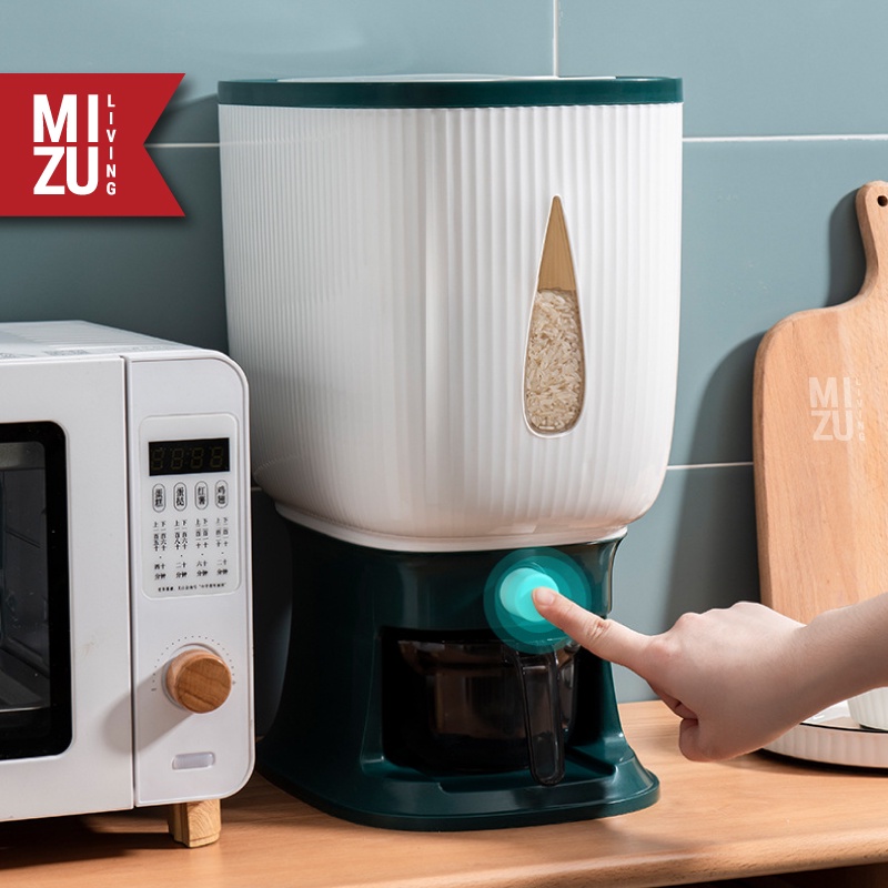 MIZU RAISUHAKO 13L 10KG Tempat Dispenser Beras Gula Pet Food Food-Grade Plastic BPA-Free