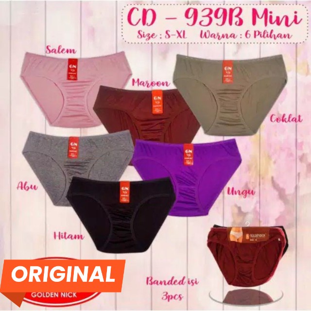 6 Pcs Celana Dalam Wanita Midi Golden Nick 939 B Mini CD Wanita Midi Sepinggang
