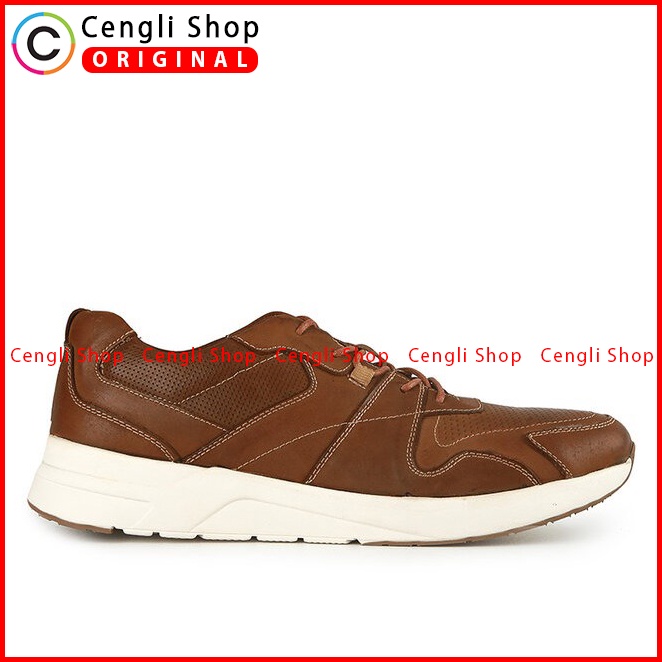 SEPATU SNEAKER KULIT JIM JOKER PRIA ORIGINAL CASUAL ASLI COKLAT JJ42