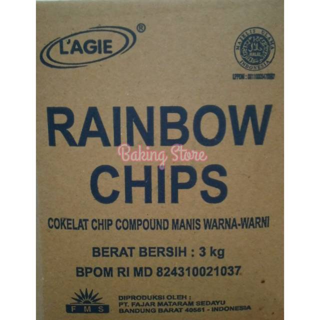 Chip Warna - Rainbow Chip Lagie Setengah Bulat   250gr