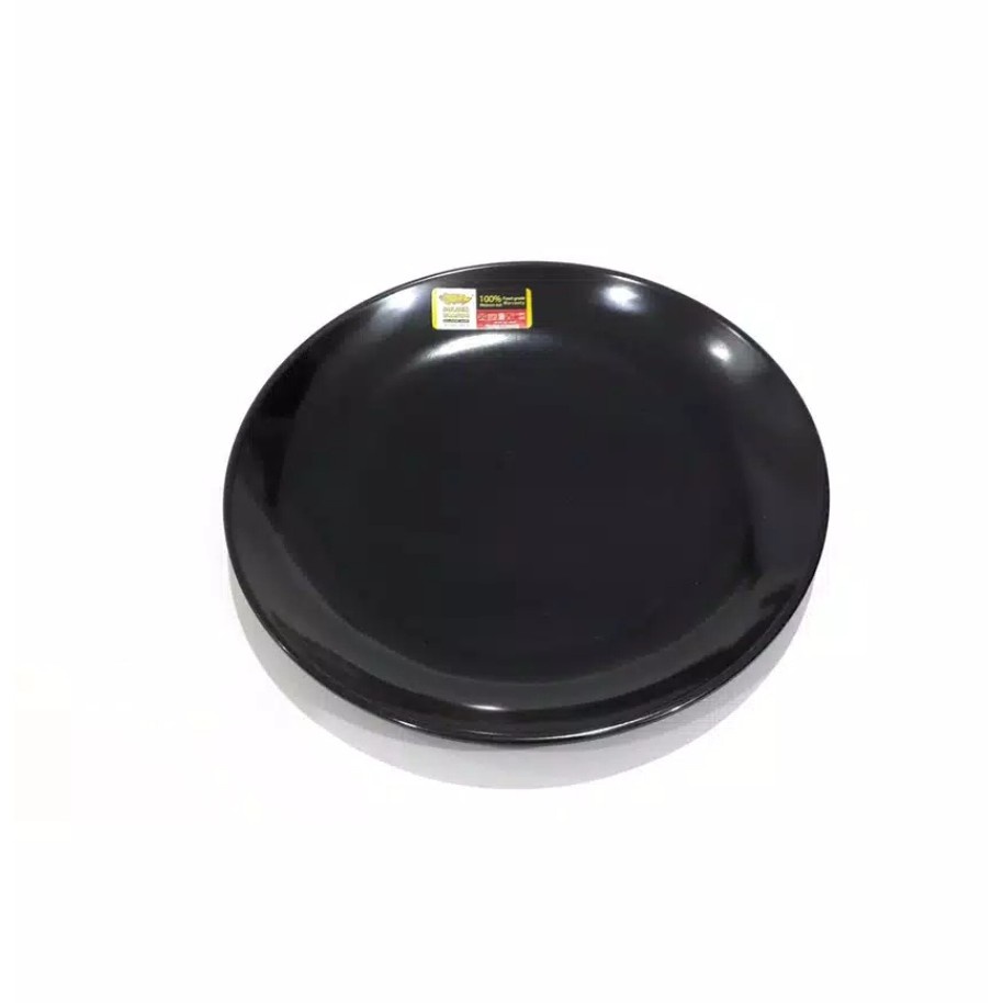 PIRING RESTO HITAM Golden Dragon - P1008 Piring Melamin Bulan 8 inch HITAM, diameter 22 cm