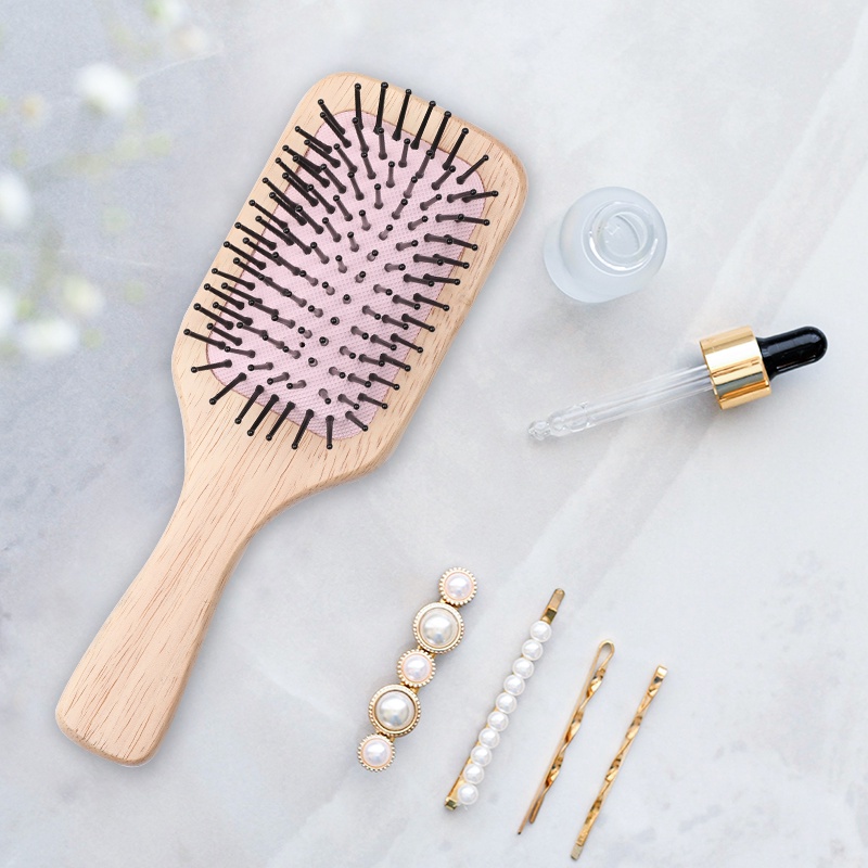 JD Wooden Hair Combs Medium Hair Brush Fluffy soft material Rectangle Hair Tools